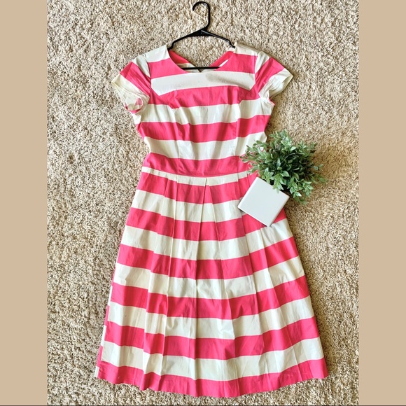 Modest vintage stripped pink and white dress - Picture 1 of 3